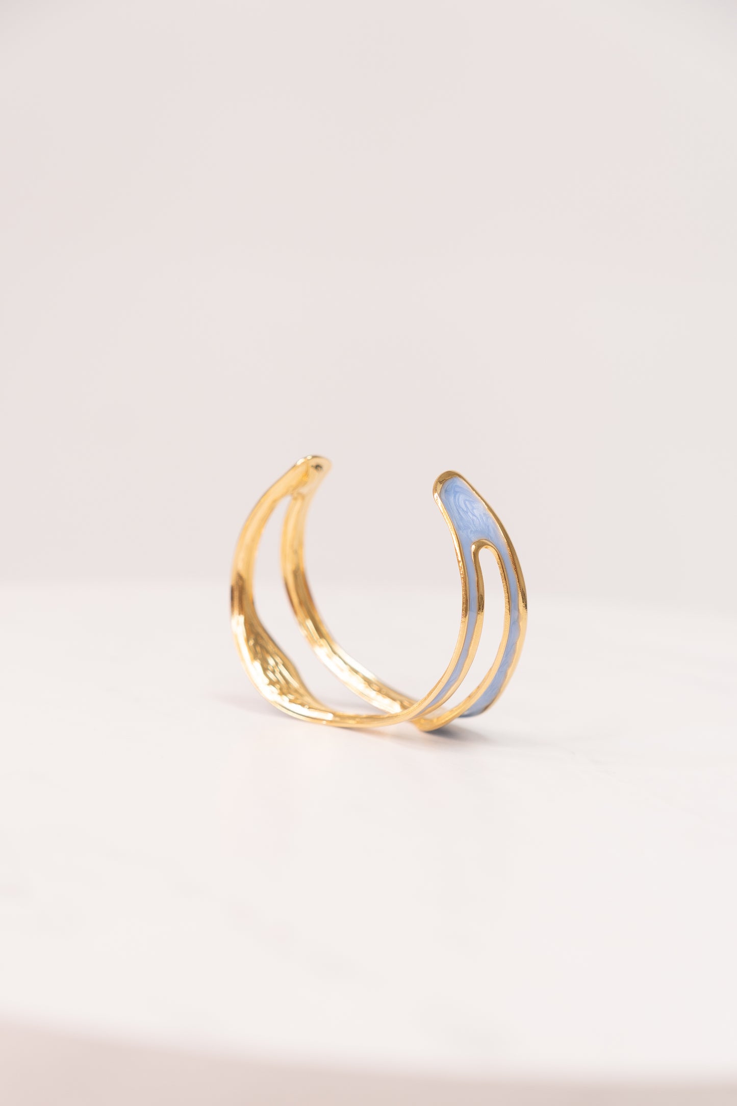 Olive Enamel Inset Bangle In Blue