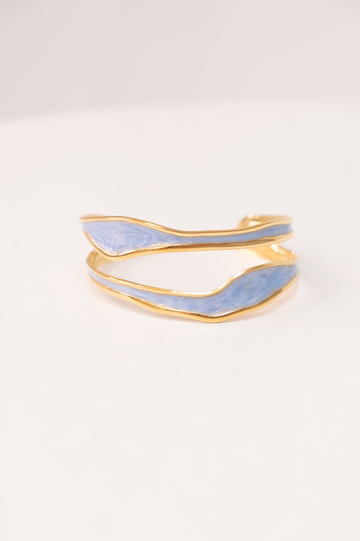 Olive Enamel Inset Bangle In Blue