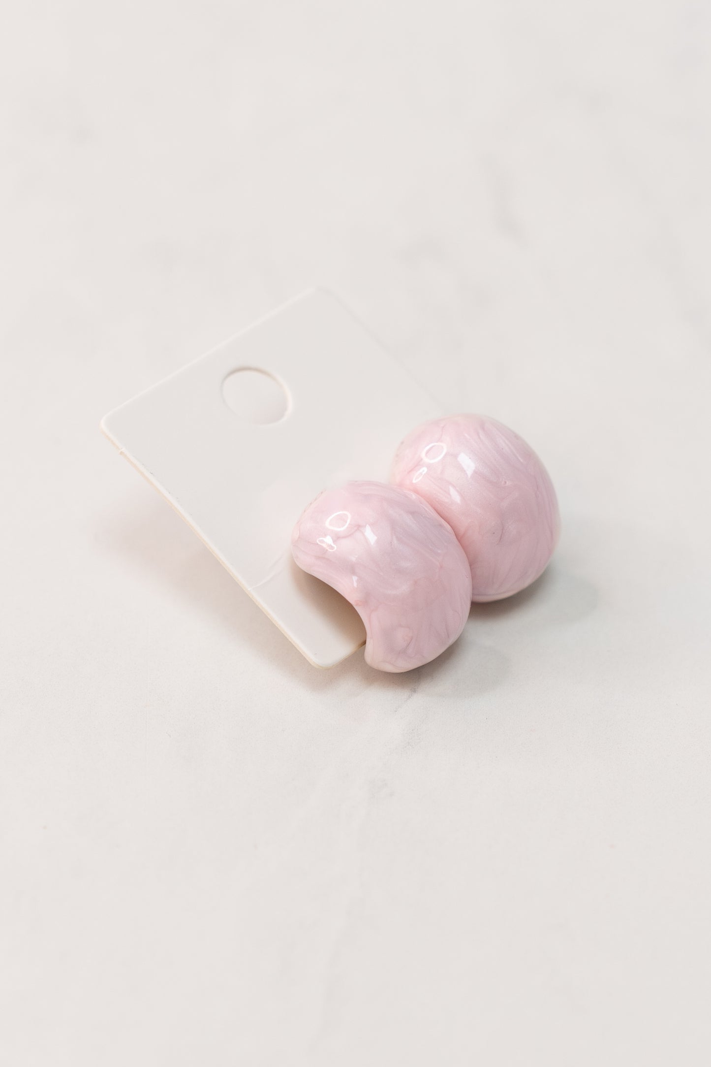 Olive Enamel Teardrop Earring In Pink