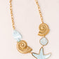 Olive Enamel Starfish Necklace In Blue