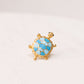 Olive Turtle Ring In Turquoise