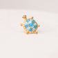 Olive Turtle Ring In Turquoise