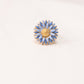 Olive Floral Ring In Blue
