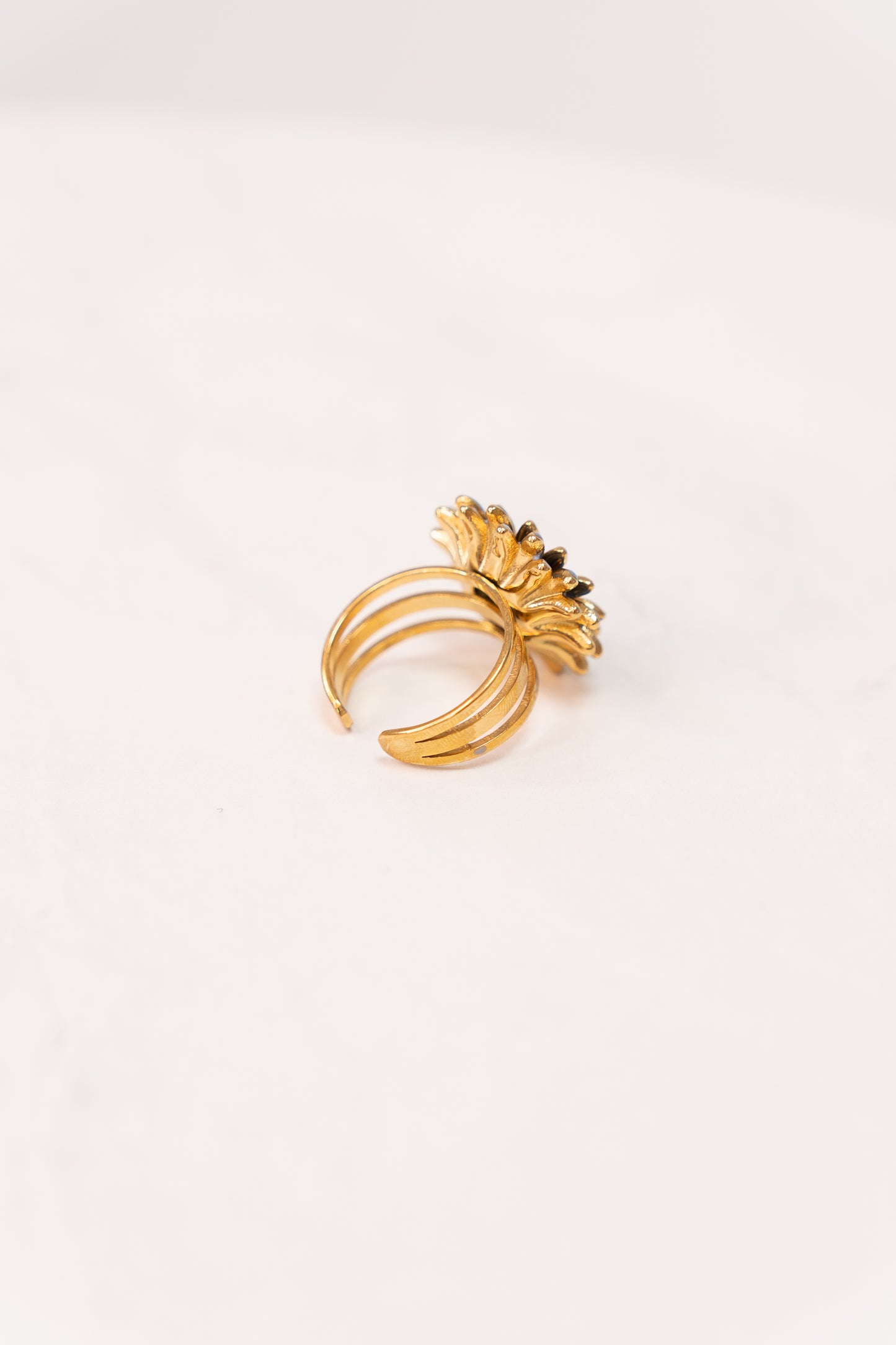 Olive Floral Ring In Blue