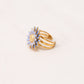 Olive Floral Ring In Blue