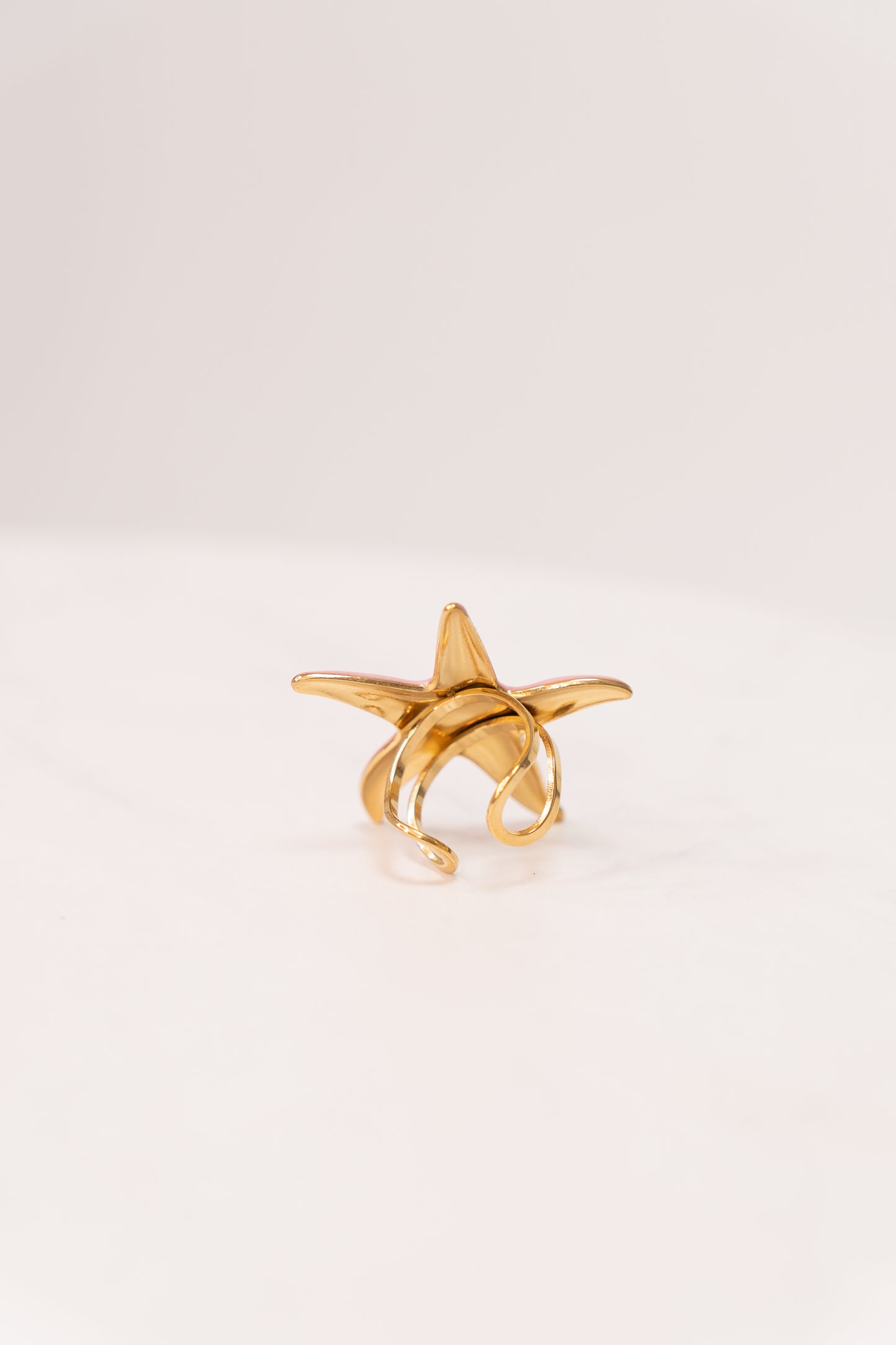 Olive Starfish Ring In Pink