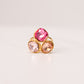 Olive Gemstone Ring In Pink Mix