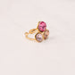 Olive Gemstone Ring In Pink Mix