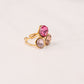 Olive Gemstone Ring In Pink Mix