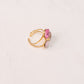 Olive Gemstone Ring In Pink Mix