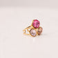 Olive Gemstone Ring In Pink Mix