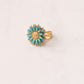 Olive Floral Ring In Turquoise