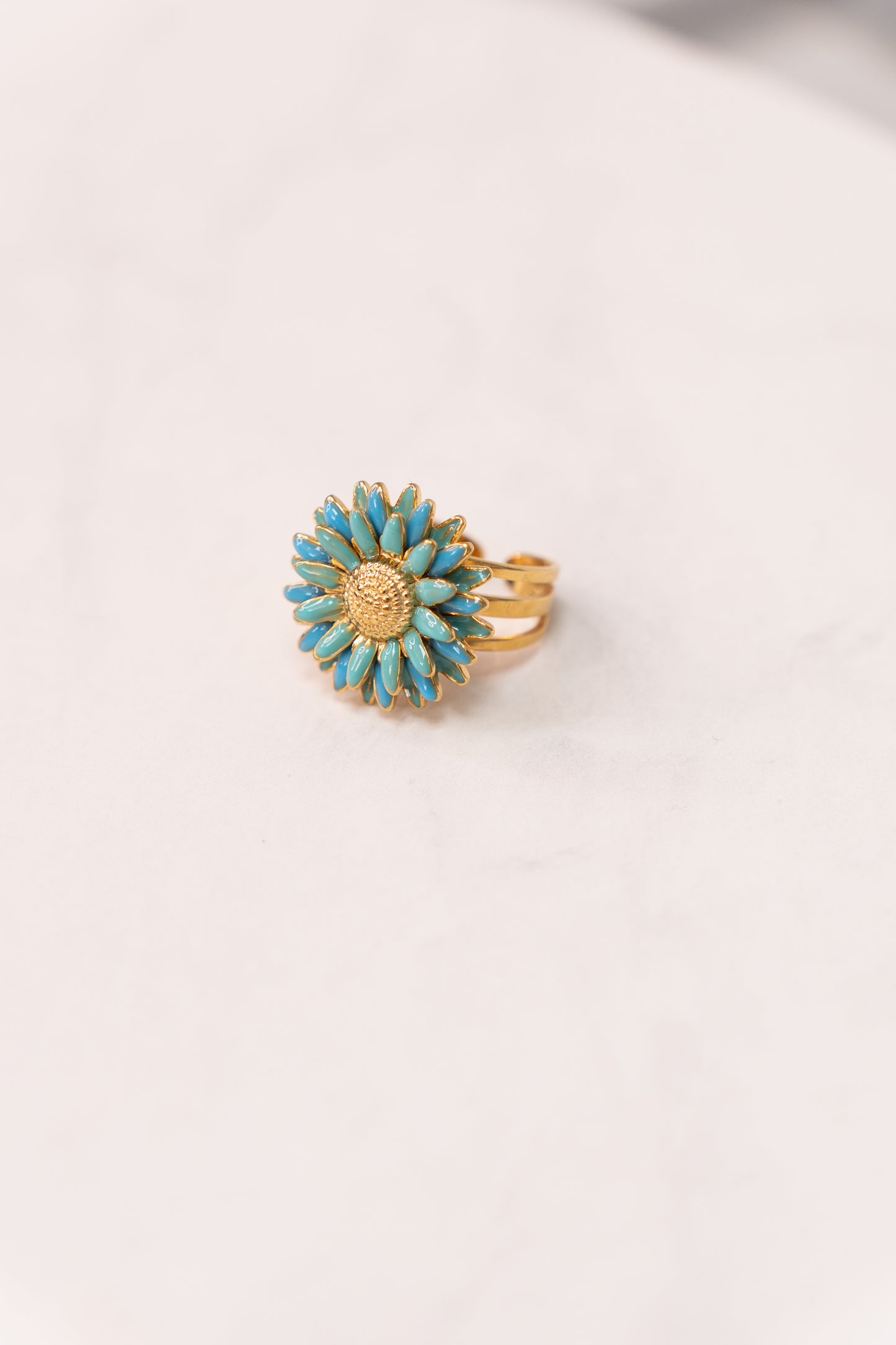Olive Floral Ring In Turquoise