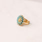 Olive Floral Ring In Turquoise