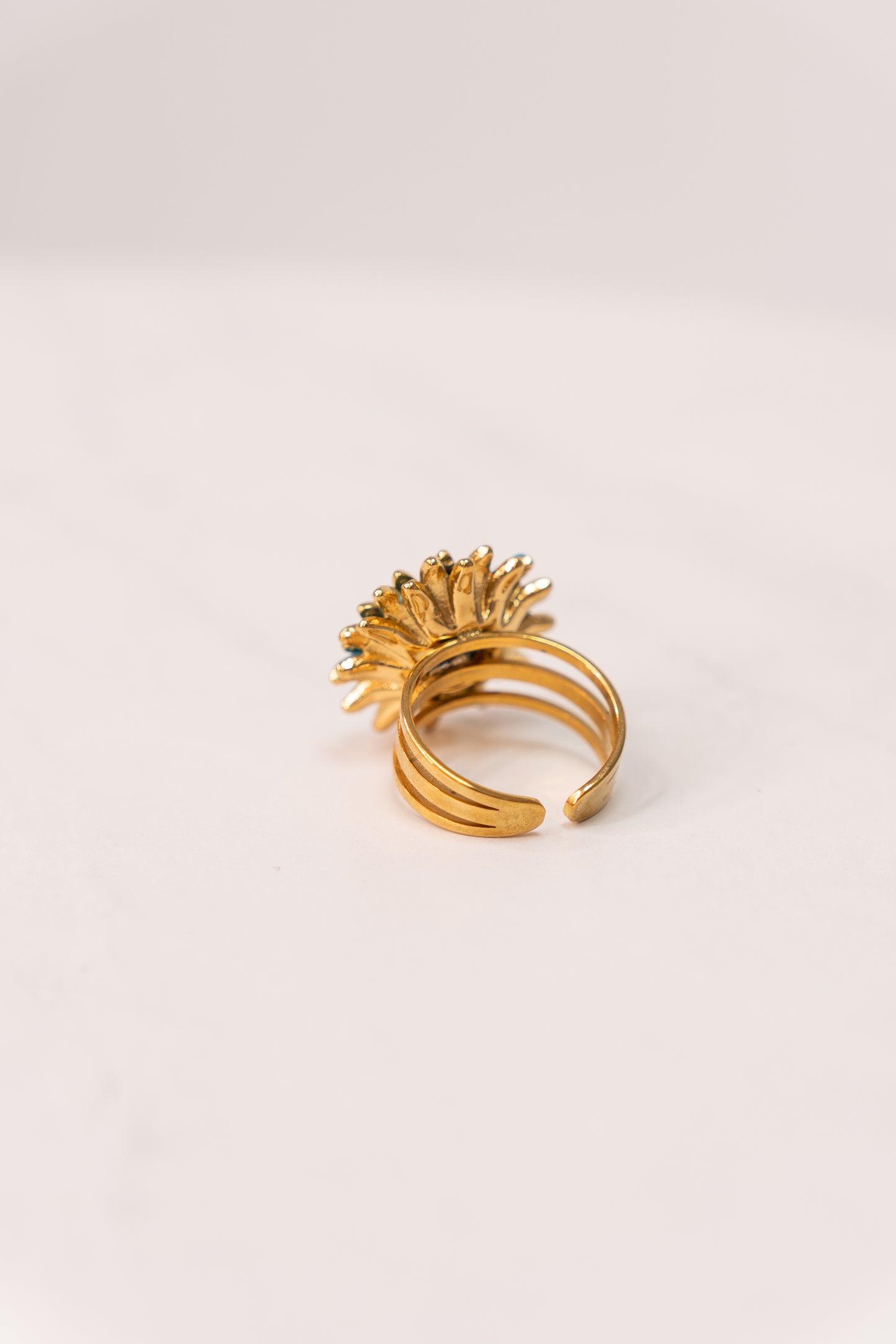 Olive Floral Ring In Turquoise