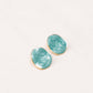 Olive Marbled Earrings In Turquoise