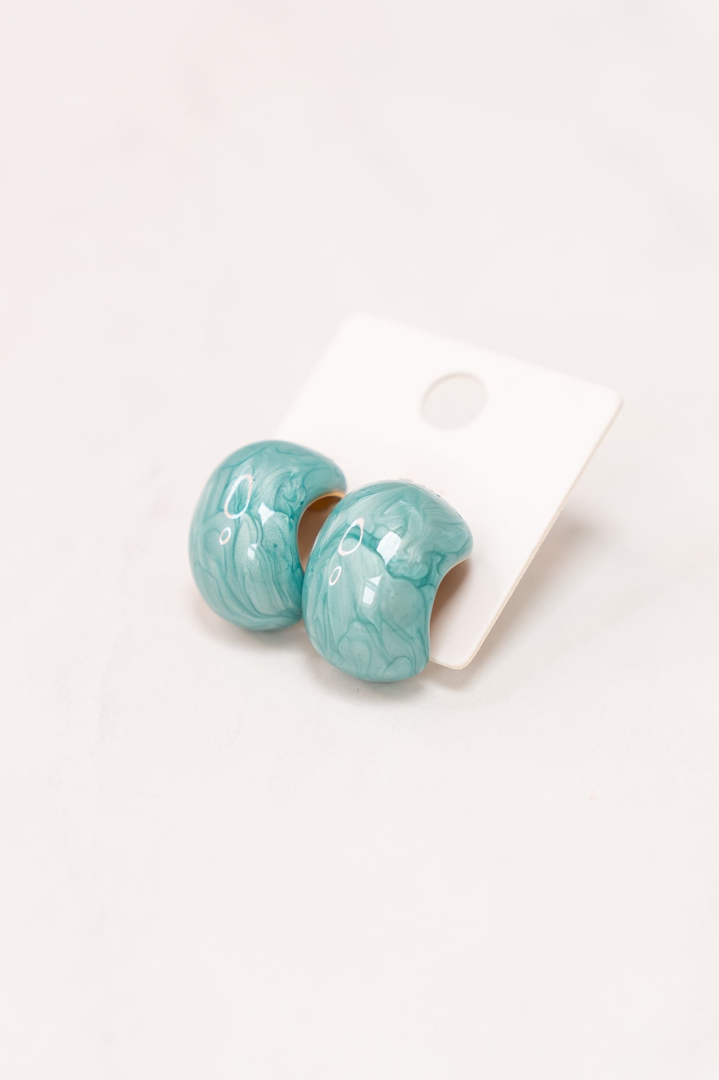 Olive Enamel Teardrop Earring In Turquoise