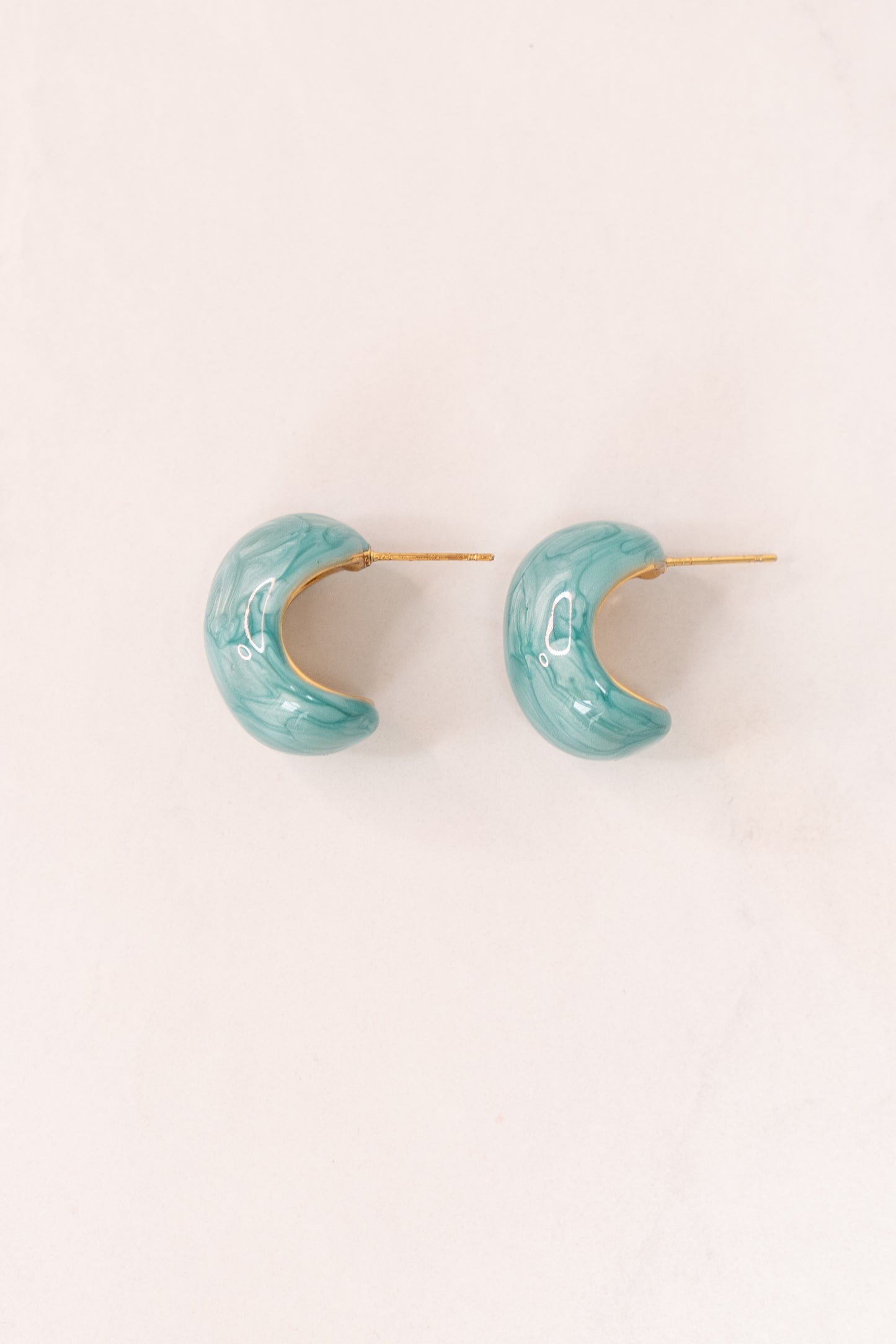Olive Enamel Teardrop Earring In Turquoise