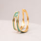 Olive Enamel Inset Bangle In Turquoise