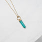 Olive Column Pendant Necklace In Turquoise