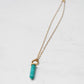 Olive Column Pendant Necklace In Turquoise