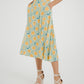 Frankie Orange & Lemon Print Skirt In Sage