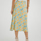 Frankie Orange & Lemon Print Skirt In Sage