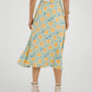 Frankie Orange & Lemon Print Skirt In Sage