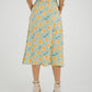 Frankie Orange & Lemon Print Skirt In Sage