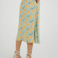 Frankie Orange & Lemon Print Skirt In Sage
