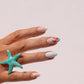 Olive Starfish Ring In Turquoise