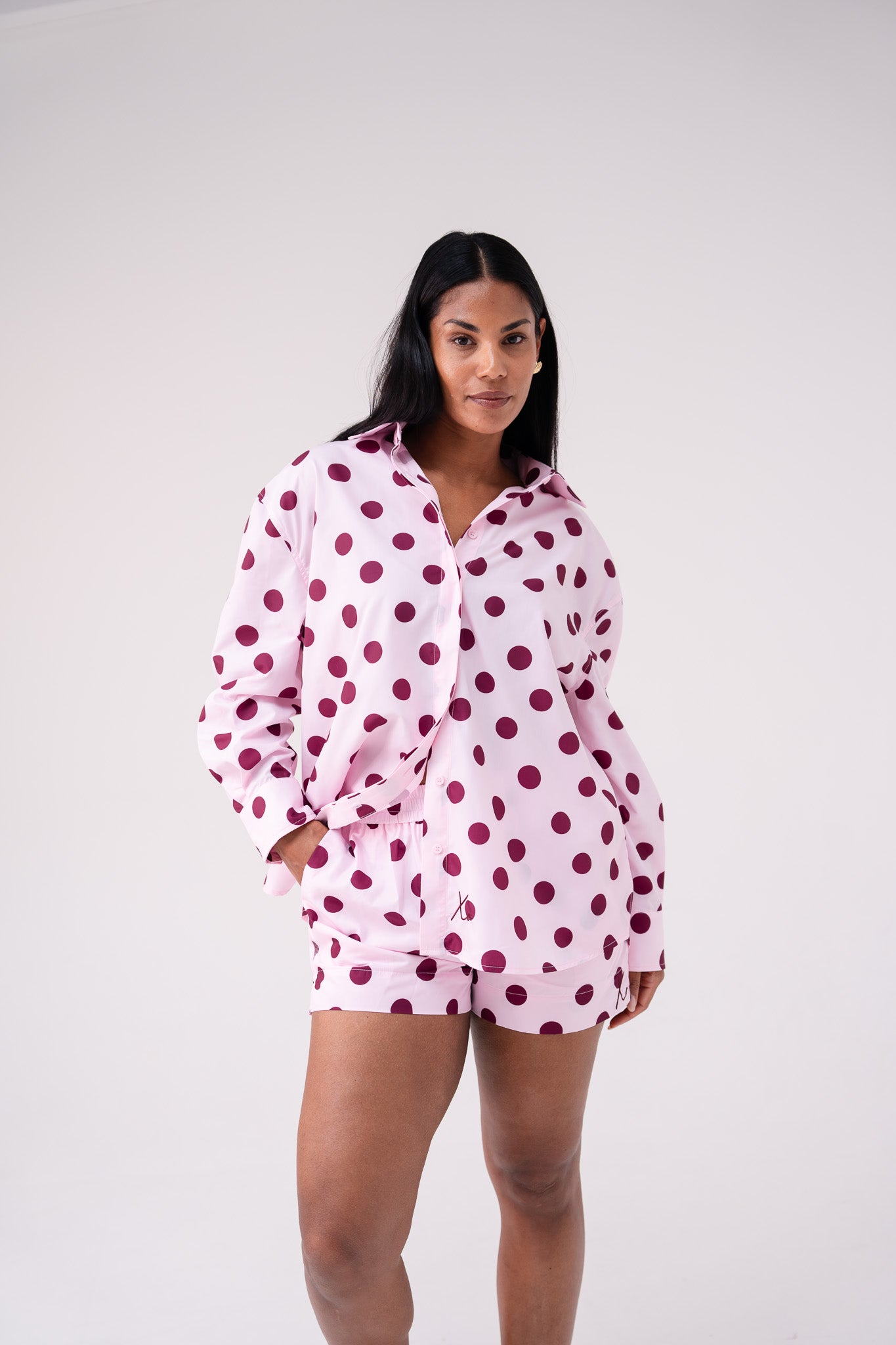 Love Laura Polka Dot Shorts In Pink