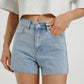 Cindy Diamante Shorts In Light Wash