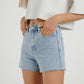 Cindy Diamante Shorts In Light Wash