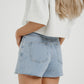 Cindy Diamante Shorts In Light Wash