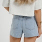 Cindy Diamante Shorts In Light Wash