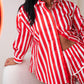 Love Laura Stripe Shorts In Red & White