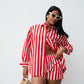 Love Laura Stripe Shirt In Red & White