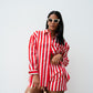 Love Laura Stripe Shirt In Red & White
