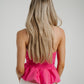 Holly Strapless Peplum Top In Pink