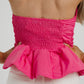 Holly Strapless Peplum Top In Pink