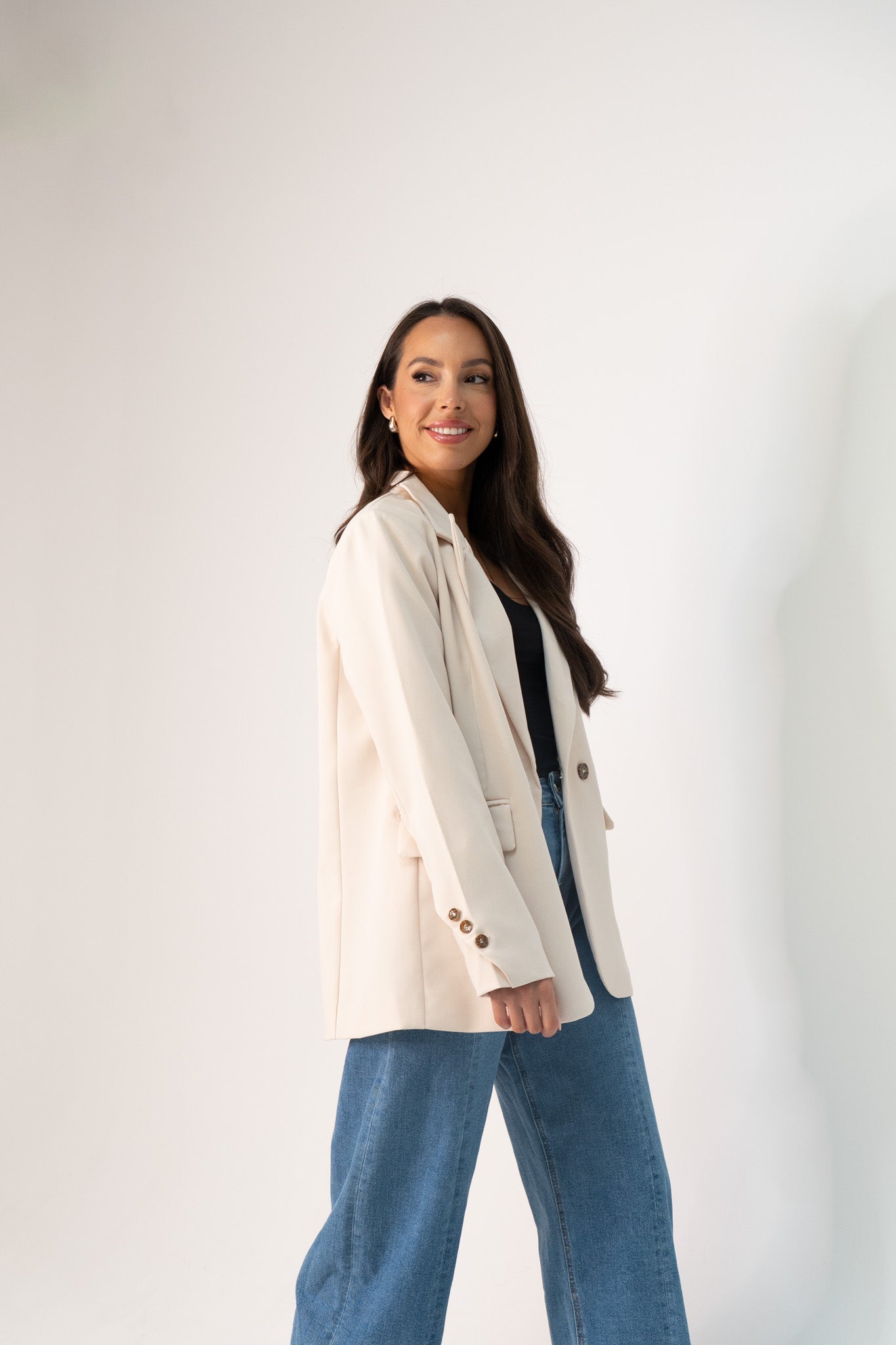 Love Laura Blazer In Neutral