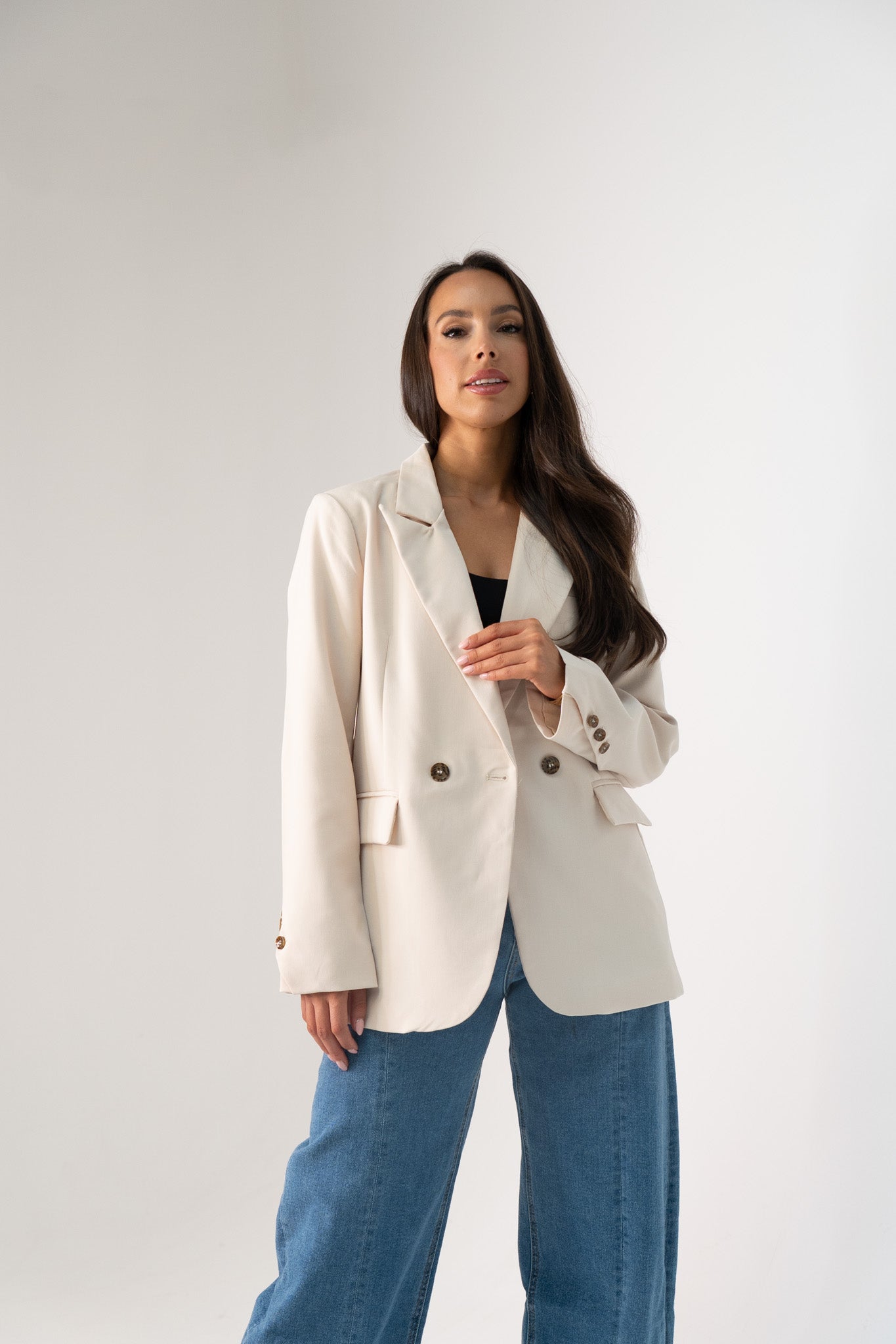 Love Laura Blazer In Neutral