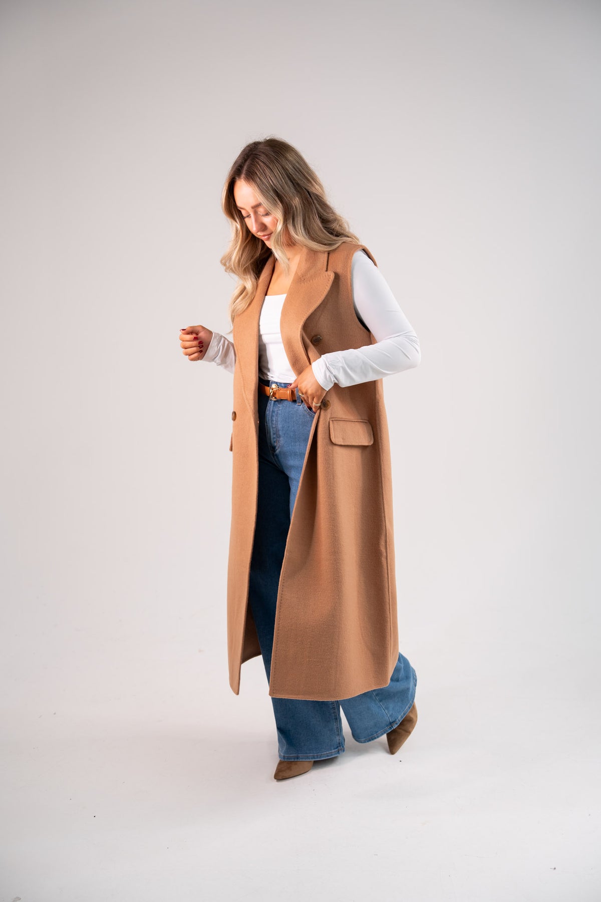Love Laura Three Way Edit Coat In Camel