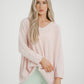 Amber V-Neck Jumper In Blush