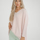 Amber V-Neck Jumper In Blush