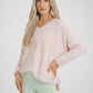 Amber V-Neck Jumper In Blush