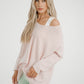 Amber V-Neck Jumper In Blush