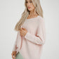 Amber V-Neck Jumper In Blush