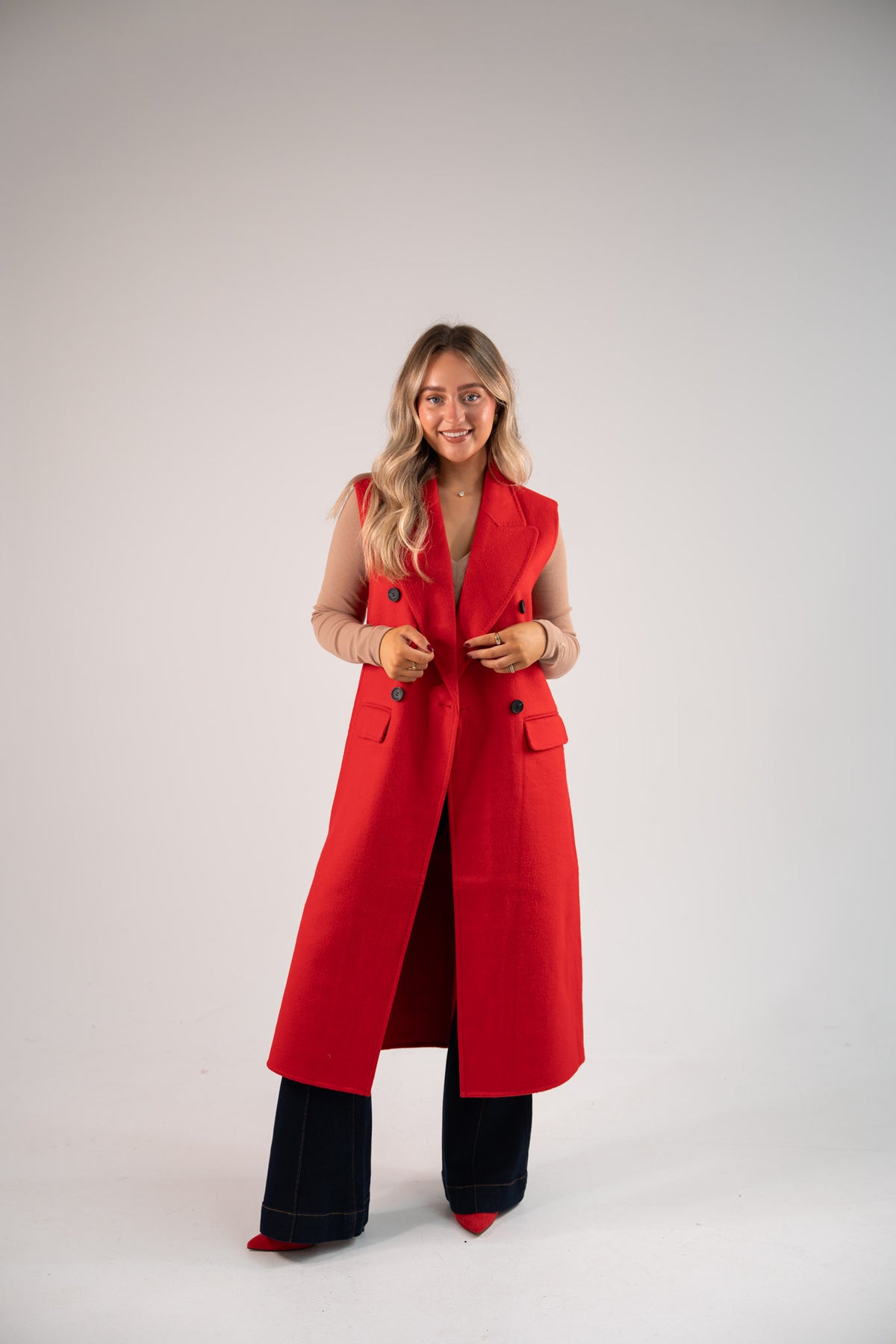 Love Laura Three Way Edit Coat In Red
